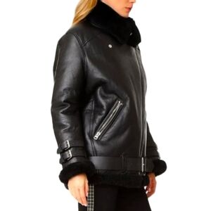 100% Leather Moto Jacket Size M
